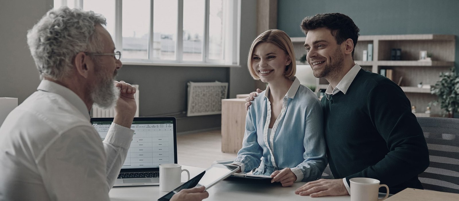 Couple in consultation with lawyer.